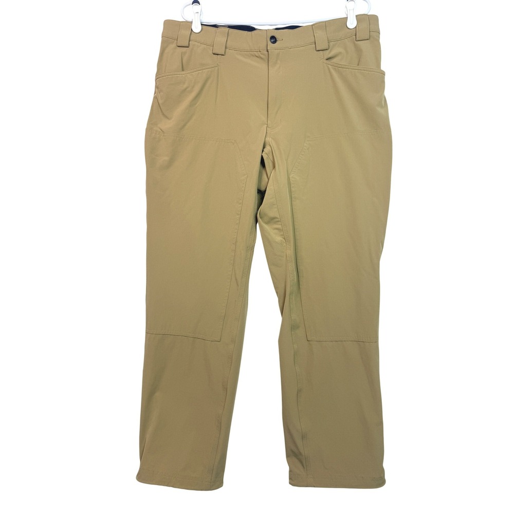 Duluth Trading Co Armachillo Cooling Pants Mens 40x32 Khaki Ripstop Hiking Work - Picture 1 of 13